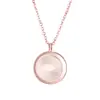 Collar Difusor de Aromaterapia para Mujer, Colgante Hueco en Oro Rosa, Puede Contener Aceites Esenciales, Apertura y Cierre Magnéticos, Venta al por Mayor de Joyería