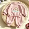 Conjunto de Bebé 2026 Primavera Otoño Niñas Sudadera con Capucha de Manga Larga Pantalones Ropa Exterior Elegante Pantalones Deportivos Casuales Conjunto de Dos Piezas para Niños Pequeños