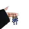Aretes Retro Estilo Palacio Borla Azul Concha Vacaciones Junto al Mar Preciosos Largos Aretes Tipo Broche Elegantes Estilo Étnico