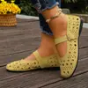 Zapatos Mary Jane huecos en stock transfronterizos, punta redonda, corte bajo, zapatillas de ballet de suela plana suaves, suela suave, cómodos para los pies