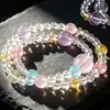 Estilo Chica Dopamina Arcoíris Natural Pulsera de Cristal Multitesoro Fresca Dulce Versátil Pulsera Joyería de Regalo Venta al por Mayor
