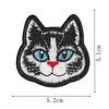 Novos patches bordados de cabeça de gato coloridos, patches de gato de desenho animado para passar a ferro, patches adesivos para consertar furos em roupas