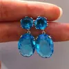 Venta Caliente Europea Elegantes de Moda Forma de Huevo Pendientes Grandes de Circonita Múltiples Colores Disponibles Venta Directa de Fábrica