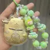 Pingente de Celular Gato da Sorte Desenho Animado em Ouro Puro 999, Chaveiro Atrai Fortuna, Pingente de Bolsa, Mesmo Estilo Usado no Atacado