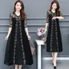 Vestido de Mujer de Talla Grande Transfronterizo Nuevo Estilo Coreano 2021 Malla con Costuras Moda Elegante Suelto Falda de Gran Oscilación