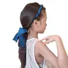 Acessórios de Cabelo Trança Cauda de Peixe Infantil Menina Laço Floral Fita Azul Denim Headband Trançado Headband de Menina Presilha de Cabelo