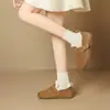 Zhr [Aumento Invisible de Altura] Zapatos de Felpa Cálidos tipo Birkenstock Populares en Invierno Suaves y de Cuadros Zapatillas Slip-On de Algodón para Mujer
