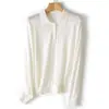 Camisa Polo de Punto Piqué de Lana Fina de 60s Integrada sin Costuras Ajuste Delgado Camiseta Base para Mujer Nuevo Estilo Primavera/Otoño Suéter de Lana Puyuan