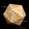 Novo Conjunto de Dados para Board Game Dungeons and Dragons de 7 Peças, Dados RPG Dnd Multilaterais de Pedra Natural Pedra Crisântemo