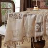 Mantel de Encaje Pastoral Estilo Francés para Mesa de Café, Mantel, Funda para Mueble de TV, Tela Retro Americana, Aparador, Zapatero, Mesa de Comedor al por Mayor