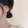 Brinco Stud Geométrico de Cristal de Vidro Rosa Super Brilhante Açúcar Tridimensional Elegante Doce Alto Padrão Novos Estilos de Brincos para Mulheres 2024