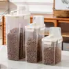 Frasco de Plástico Sellado Altamente Transparente Contenedor de Almacenamiento de Alimentos para Cocina Caja de Frasco para Almacenamiento de Granos con Tapa y Cierre a Presión