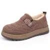 Zapatos de Algodón Peludo Birken de Invierno 2026 para Mujer Hebilla Slip-on Perezoso Zapatos de Piel Suela Gruesa Cálidos de Moda Botas de Nieve