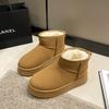 Botas de Nieve de Talla Grande para Mujer 2025 Invierno Tubo Corto Nieve Algodón Forro Polar Engrosado Ropa Exterior Zapatos de Algodón del Noreste para Mujer Transfronterizo