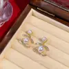 Pendientes Retro de Perlas Franceses para Mujer, Lujo Ligero, Pendientes de Gama Alta, Diseño de Nicho, Pendientes para Estudiantes, Pendientes al por Mayor