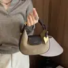 Bolso de media luna minimalista de moda transfronterizo, bolso redondo pequeño versátil elegante de alta gama, bolso cruzado tipo dumpling moderno personalizado de lujo ligero