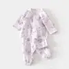 Conjunto de Gaze para Bebê, Roupas de Casa para Bebê, Tops e Calças de Fibra de Bambu de Manga Longa, Roupas de Verão com Ar Condicionado para Crianças Meninas