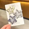 Grampo de Cabelo Estrela Estilo Cervo Branco para Meninas, Presilha de Cabelo Azul-Cinza de Alta Qualidade, Presilha Bb Lateral Coreana, Acessório de Cabelo Infantil