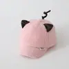 Gorros Cálidos para Bebé al por Mayor de Otoño e Invierno, Orejas de Gato Lindas, Gorras de Béisbol para Niñas, Sombreros de Cachemira para Niños para Exteriores