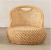 Silla de ratán Tatami para sentarse en el muelle, silla para sala de estar, silla baja para ceremonia del té, silla de ratán perezosa, silla con respaldo tejido pastoral