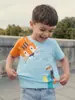 Camisetas para Niños Transfronterizas, Camisetas de Verano para Niños, Camisetas Deportivas Infantiles con Estampado de Dibujos Animados Estilo Europeo y Americano, Tops para Niños Pequeños y Medianos