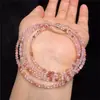 Pulsera de tourmalina rosa natural corte Granate Multi-Círculo collar cadena larga multiusos azul oliva lima luz de luna al por mayor