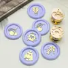 Carimbo de lacre de cera mini de cobre com cabeça de desenho animado de 15mm, design de menina fofa, para diários, envelopes e presentes, gato preto