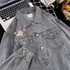 Chaqueta de mezclilla para hombre transfronteriza para primavera y otoño, con bolsillos elegantes, estilo vintage de la alta calle americana, lavado desgastado, top versátil