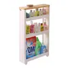 Estante de Almacenamiento de Espacio Ultra Angosto de 12 cm para Lado de Refrigerador de Cocina, Almacenamiento Pequeño, Gabinete de Almacenamiento Móvil de Pie para Baño
