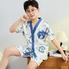 Pijamas de Menina 2025 Verão Algodão Nuvem Manga Curta Fino Menininhas Crianças Grandes Verão Conjunto de Roupa de Casa