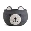 Cesta de armazenamento tecida de urso de desenho animado transfronteiriça, organizador de brinquedos para suprimentos de bebê de corda de algodão para mesa, cesta para itens diversos