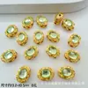 Caixa Mágica Oval Cravejada de Diamantes Anel Rosto de Ovo de Pombo com Oito Furos Zircônio Pulseira de Miçangas DIY Colar Contas Espaçadoras Acessórios Olho de Gato