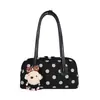 Bolso de bolos de lunares de moda para mujer de este año, nuevo bolso de hombro mate de gran capacidad 2026, bolso tote de gamuza