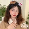 Adornos navideños Diadema navideña de felpa Adorable cabeza de alce navideño Cueva Adorable diadema con corazón de niña Accesorios para el cabello festivos