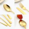 Vajilla de acero inoxidable transfronteriza de Amazon, juego de cuchillos para carne, tenedor, cuchara y cucharilla de té, caja de regalo negra de 24 piezas, juego de regalo