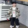 Chaqueta Camisa Casual de Primavera y Otoño para Niños Estilo Coreano Niños Pequeños Atractivo Top de Algodón Niños Pequeños y Medianos Camisa de Comercio Exterior