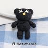 Plato de oso negro de dibujos animados, cara sonriente, taza de café, pegamento de crema, material DIY, decoración creativa hecha a mano