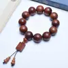 Pulsera de Cuentas de Oración Budista de Madera Más Vendida, Palo de Rosa Hoja Pequeña, Sándalo Verde Fragante, Colgante Cuadrado de Palo de Rosa Amarillo, Fabricante de Transmisiones en Vivo, Venta al por Mayor de Artículos Culturales y Artísticos