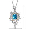 Novo Céu Cidade Mar Azul Diamante Topázio Pingente Colar Temperamento Palácio Estilo Diamante Completo Luxo Lavanda Pingente