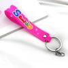 Llavero de goma suave de PVC de dibujos animados, cuerda de cuero, colgante lindo para bolso, pequeño regalo creativo al por mayor, cordón de muñeca tridimensional