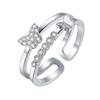 Anillo de Viento Frío Mori Ins Anillo Doble de Mariposa Índice de Chica Popular en Internet Apertura para Novia Regalo para Novia