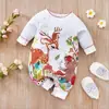 Roupas para Bebê Menina Recém-nascida Primavera Manga Longa Poliéster Robe Primavera e Outono Macacão para Bebê Clearance de Roupas Crawler para Exportação