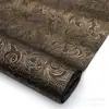 Couro Sintético Couro PVC Couro Laminado Padrão Floral em Relevo Texturizado Material para Bolsa DIY Porta-Moedas