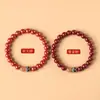 Novo Bracelete Natural de Cinábrio de Alto Teor para o Ano do Dragão, Bracelete Feminino Estilo Lótus, Presente Atacado