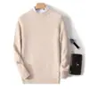 Suéter Grueso de Lana de Invierno para Hombre, Nuevo Suéter Pulóver Casual de Color Sólido con Cuello Redondo, Camisa Base de Punto de Cachemira Holgada