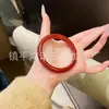 Pulsera de Banda Plana Delgada de Ágata Roja con Hielo Natural Banda Redonda Delgada de Ágata Roja Pulsera de Jade Suministro para Transmisiones en Vivo