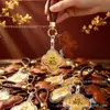 Llavero de Cuatro Hojas Dorado Oro Puro 999 Cantidad mínima de pedido 1 pieza Palabras Auspiciosas Colgante Dorado Regalo Venta al por mayor Cantidad mínima de pedido 1 pieza