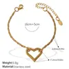 Colar Coração Vazado Francês Mais Vendido Aço Inoxidável Banhado a Ouro Real 18K Pulseira Simples Elegante Estilo Ins Transfronteiriço
