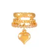 Pendientes de Hueso de Oreja Perforado con Cadena de Gota de Agua Corazón Romántico Retro Francés Diseño Elegante Multicapa Pendientes Transfronterizos