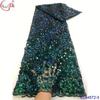 Estrellas Brillantes Encaje Completo Lentejuelas Coloridas Bordado de Aguja Ajustado Vestido de Noche de Flores Pequeñas Vestido de Boda Tejido de Malla Transparente